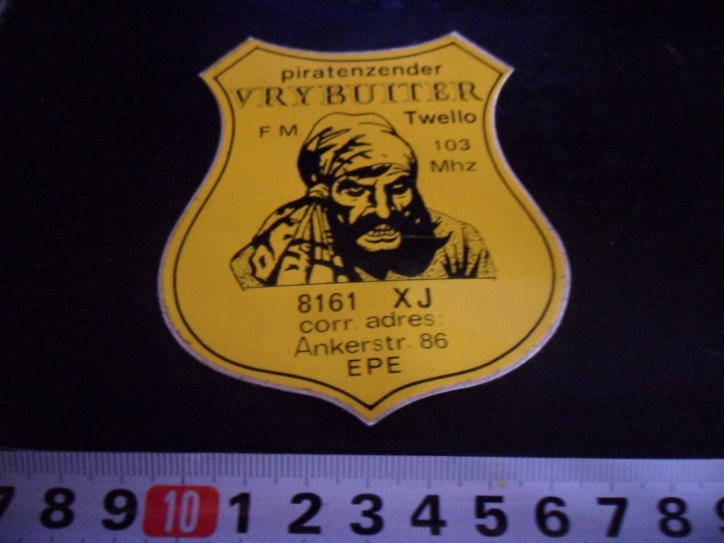 sticker Epe Piratenzender VRYBUITER  TWELLO  8161XJ, Verzamelen, Stickers, Ophalen, Zo goed als nieuw