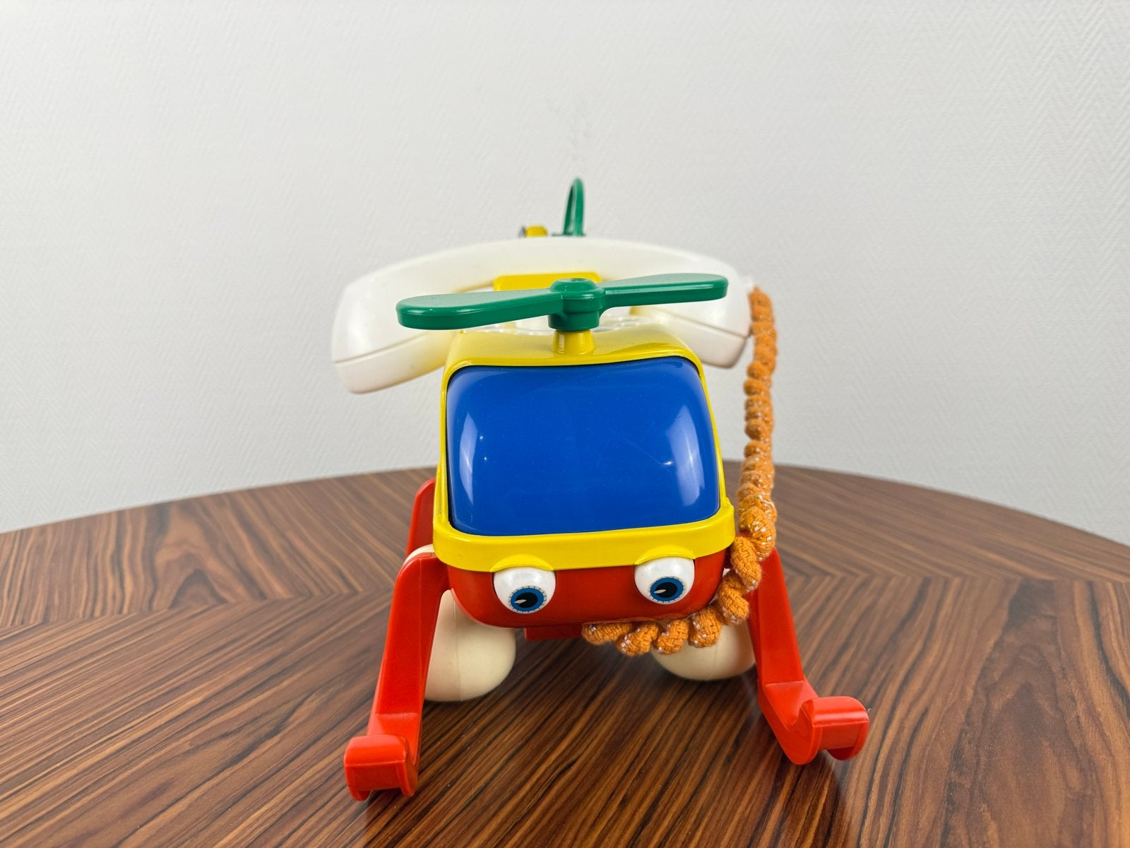 Vintage Fisher-Price Helikopter Telefoon Speelgoed, Kinderen en Baby's, Ophalen of Verzenden, Gebruikt, Overige typen, Met wieltjes