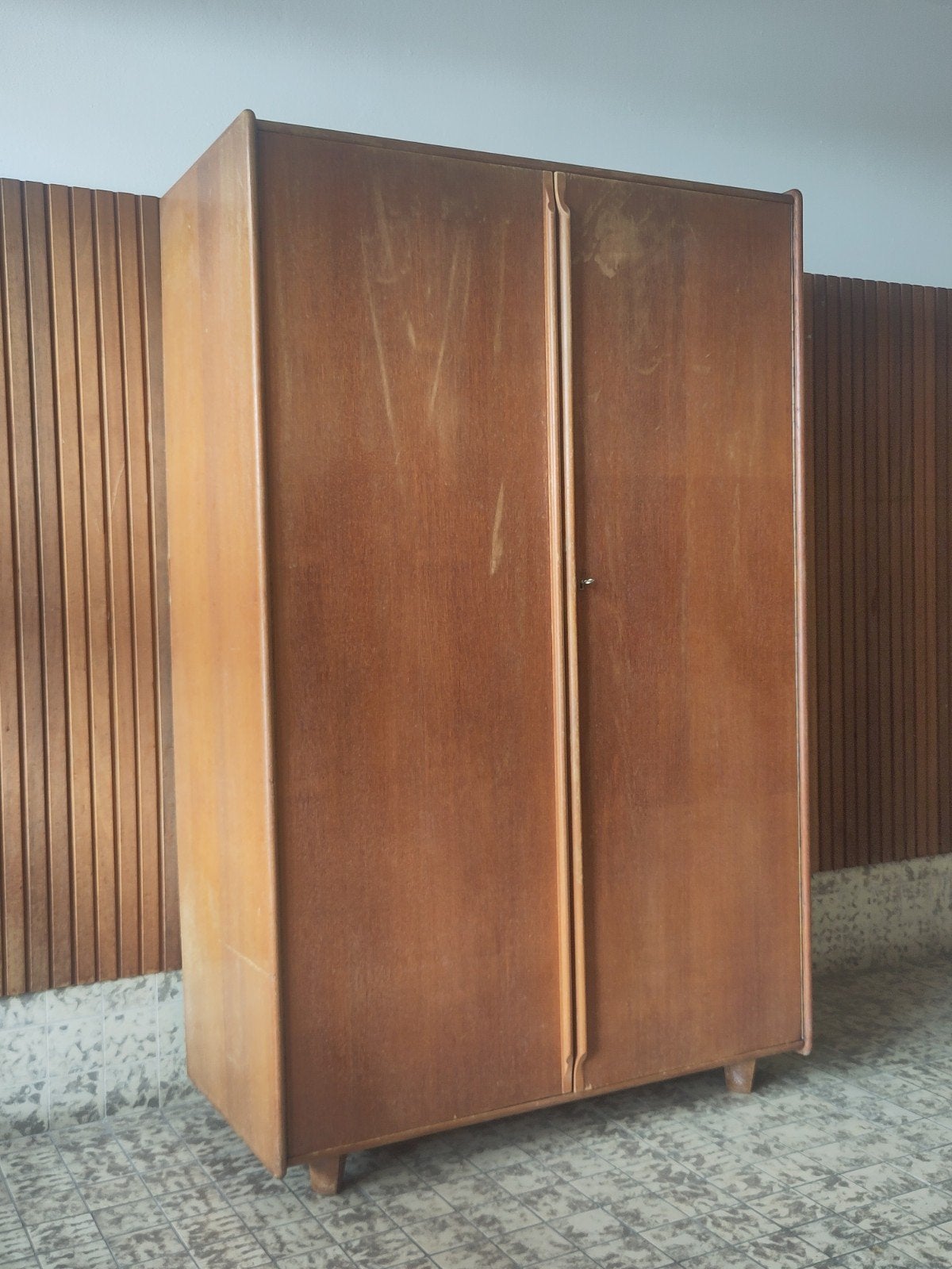 Vintage Pastoe kast Cees Braakman KE02 kledingkast hout, Huis en Inrichting, 100 tot 150 cm, Mid century modern dutch design, .