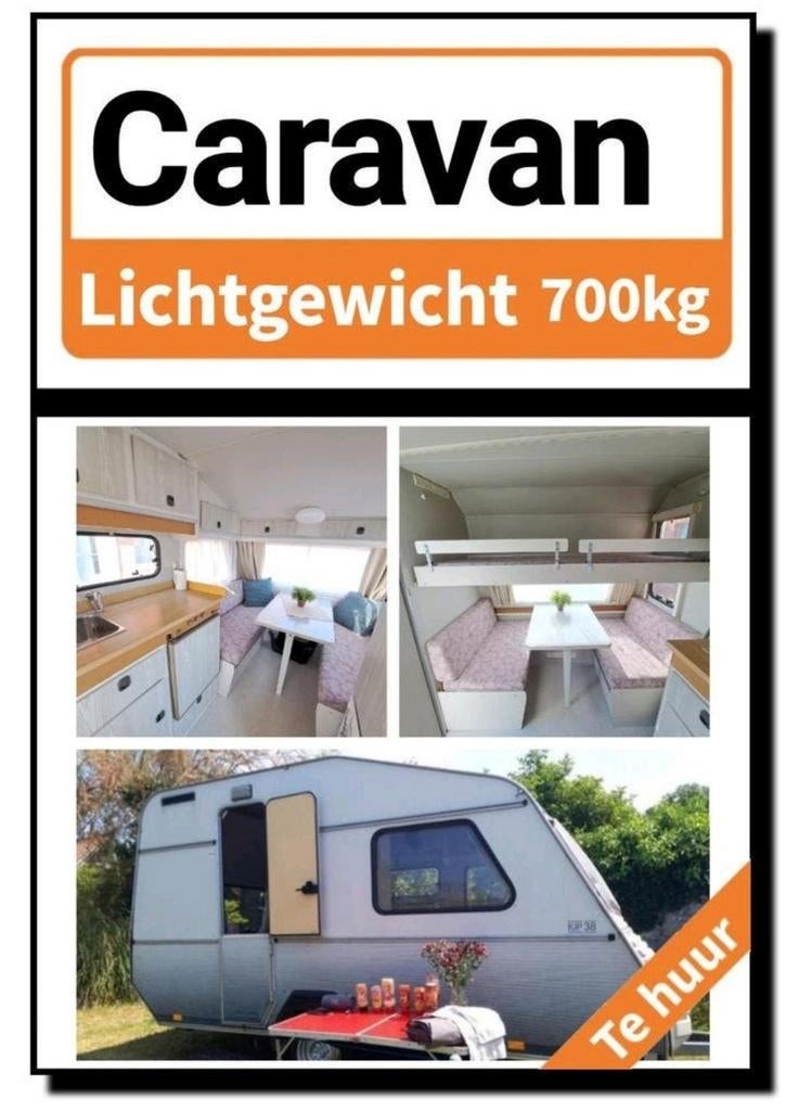 lichtgewicht KIP ECULINE caravan met stapelbed te huur 4 5 6, Ophalen