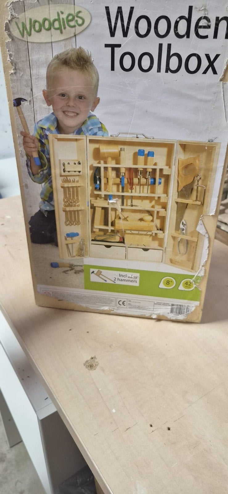 Woodies Houten Gereedschapskist voor Kinderen, Ophalen of Verzenden, Gebruikt, Jongen of Meisje