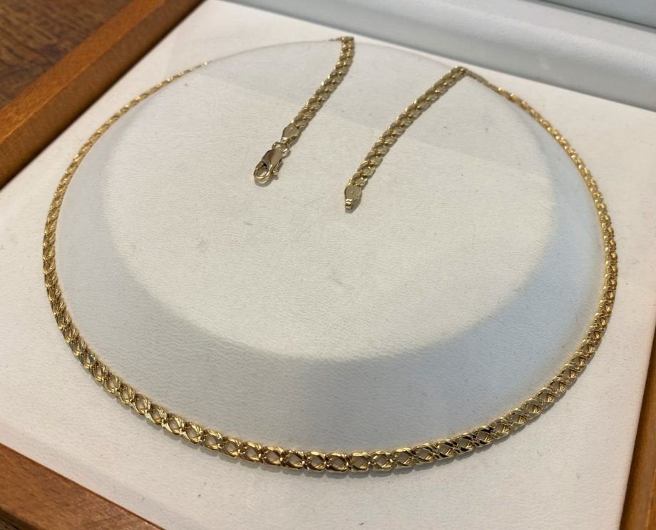 Prachtige Gouden Ketting Fantasie Schakel 14K || 16,7 Gram, Ophalen of Verzenden, Zo goed als nieuw, Info@kleenedelmetalen.nl