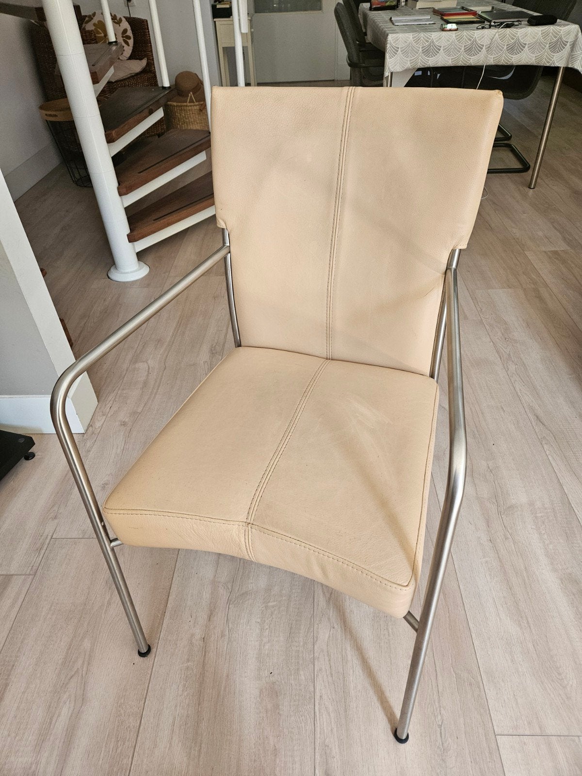 Bert Plantagie, 4 eetkamerstoelen, stoelen, eetkamer, Ophalen, Gebruikt, Leer, Vier