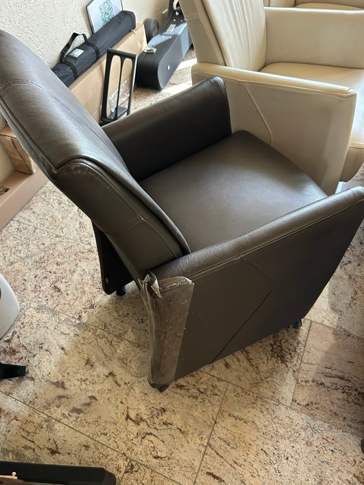 Henders & Hazel eetkamerstoelen op wielen – 6 stuks, Ophalen, Gebruikt, Leer, Modern