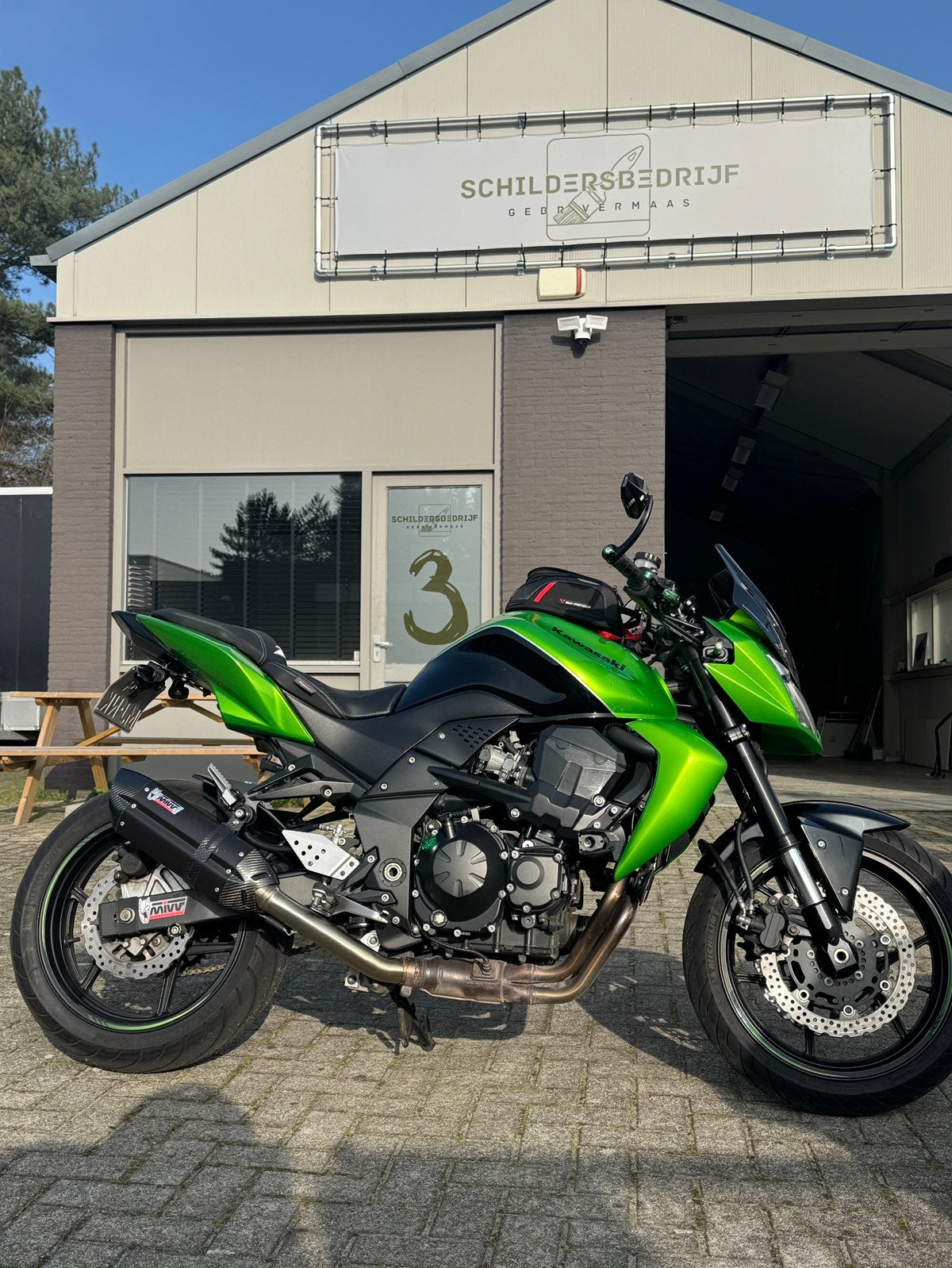 Kawasaki Z750 2009 – Zwart/Groen, Motoren, 750 cc, Sportuitlaat, 4 cilinders, Gebruikt