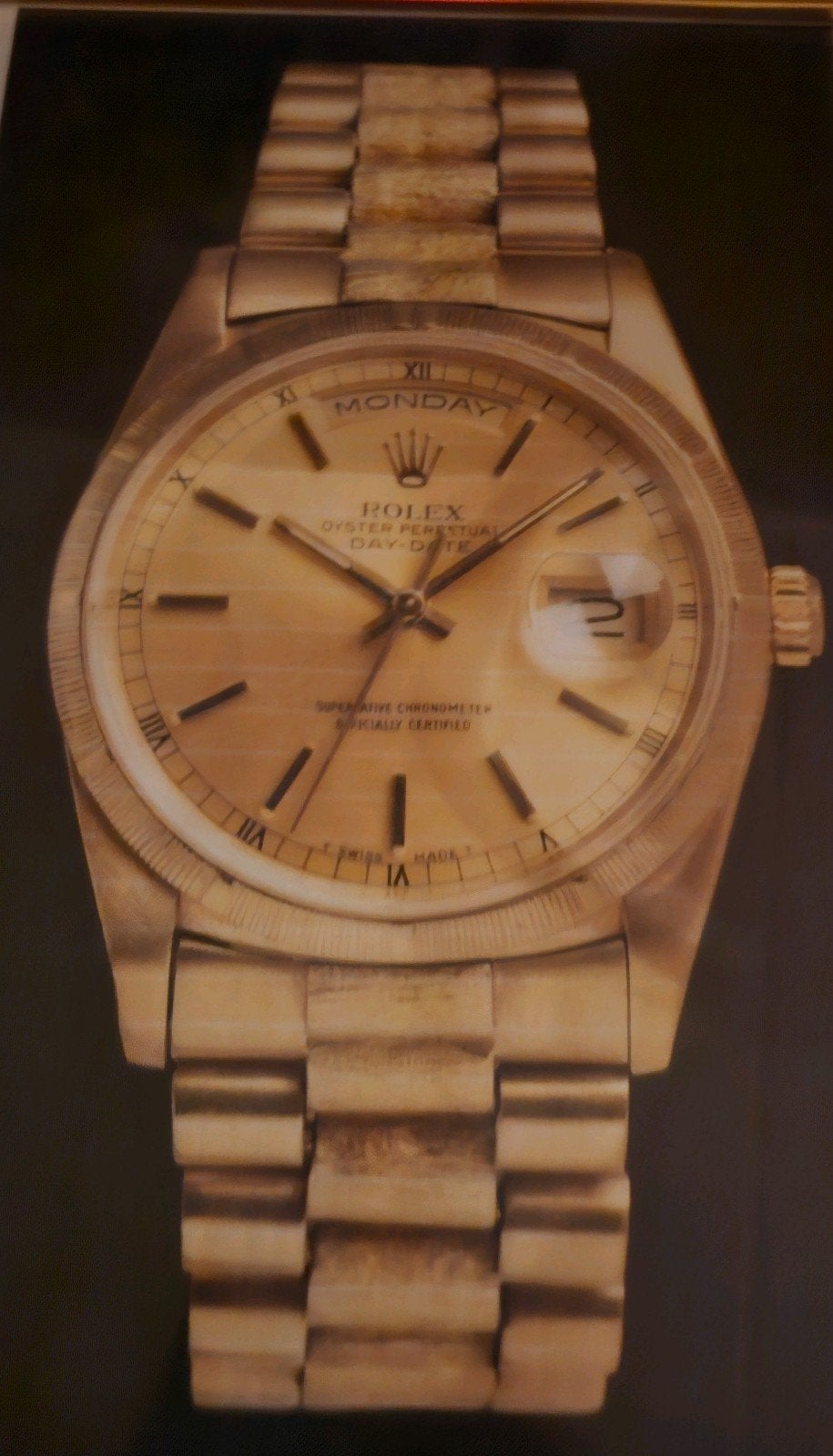 Ingelijste Rolex Horloge Print - Gouden Look, Ophalen of Verzenden