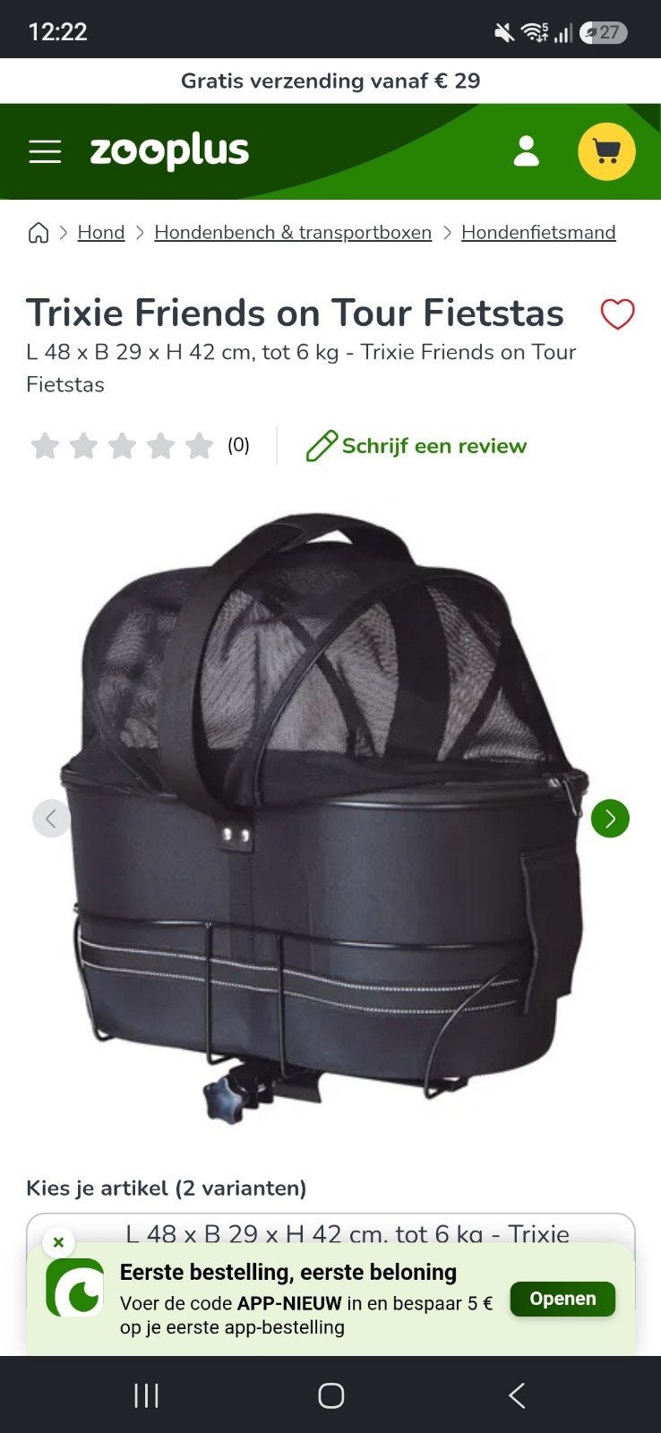 Trixie Friends on Tour Fietsmand voor Honden, Ophalen, Trixie, Minder dan 20 kg, Nieuw