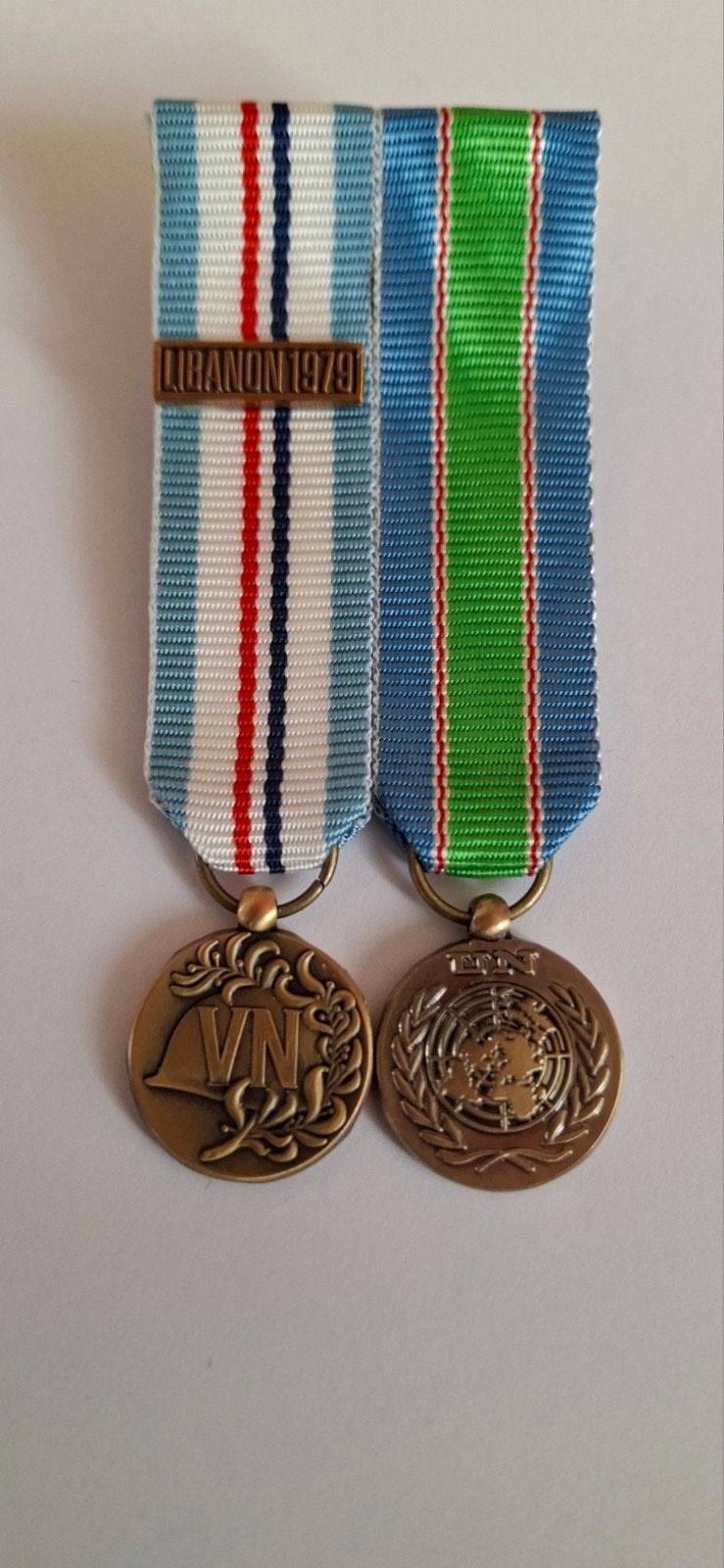 medaille set unifil Libanon miniatuur, Ophalen of Verzenden, Landmacht, Nederland, Lintje, Medaille of Wings