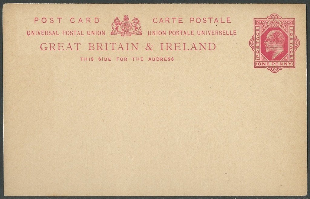 ENGELAND 1902 E.VII. 1d. carmine on buff Postcard, MINT., Verzenden, Postfris