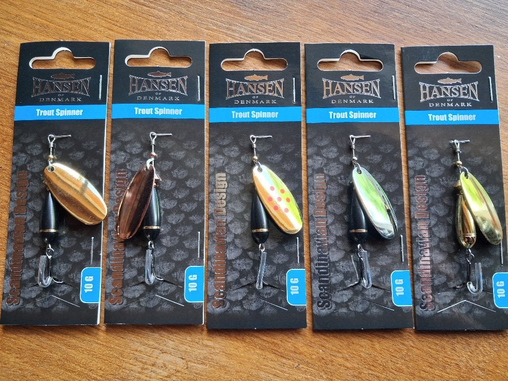 Hansen Trout Spinners (10- grams) in 5 kleuren.., Tinstraat, Overige typen, Nieuw, Ophalen of Verzenden