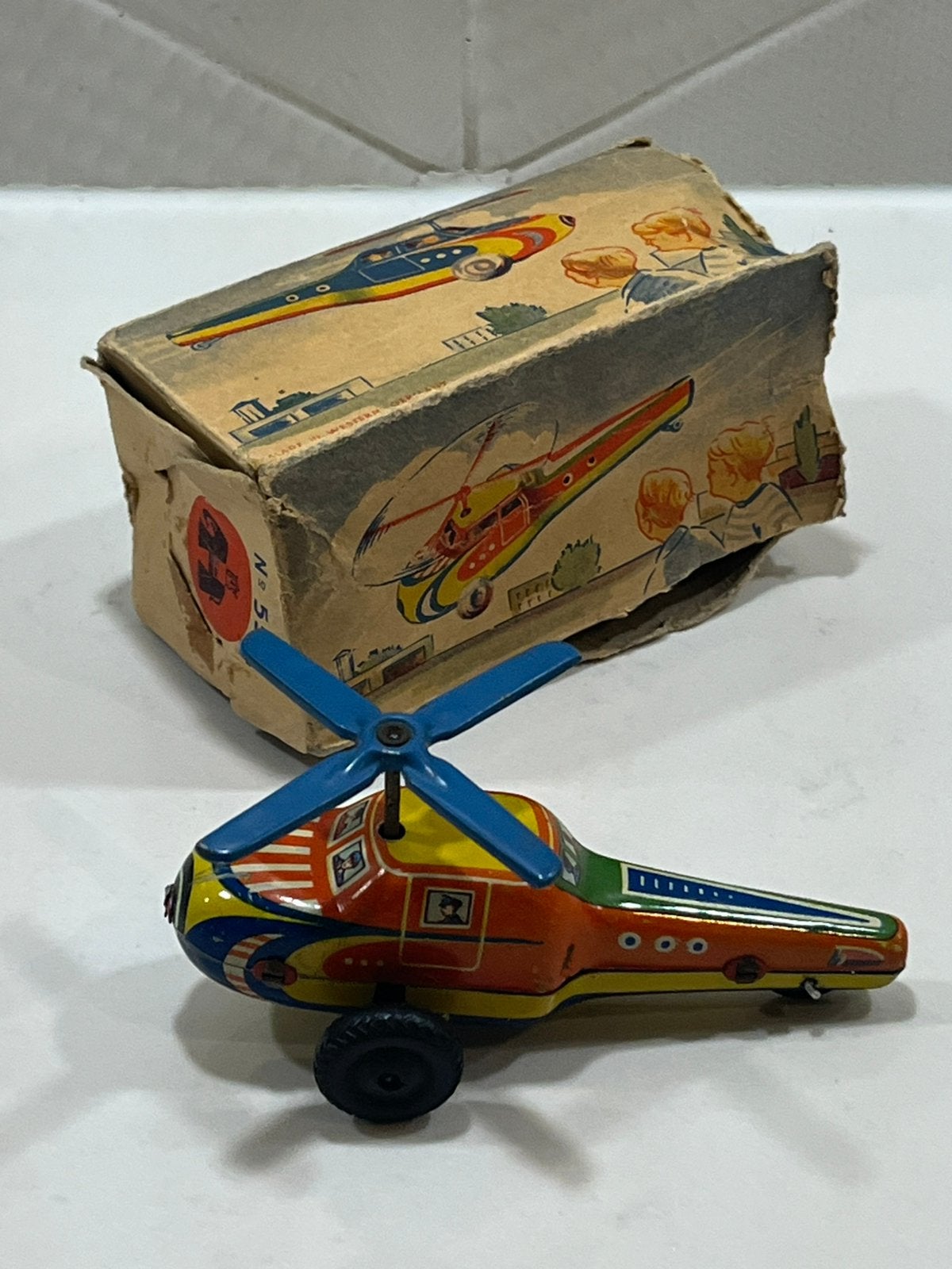 Blikken speelgoed Helicopter B&S Blomer & Schüler nr. 555, Verzenden