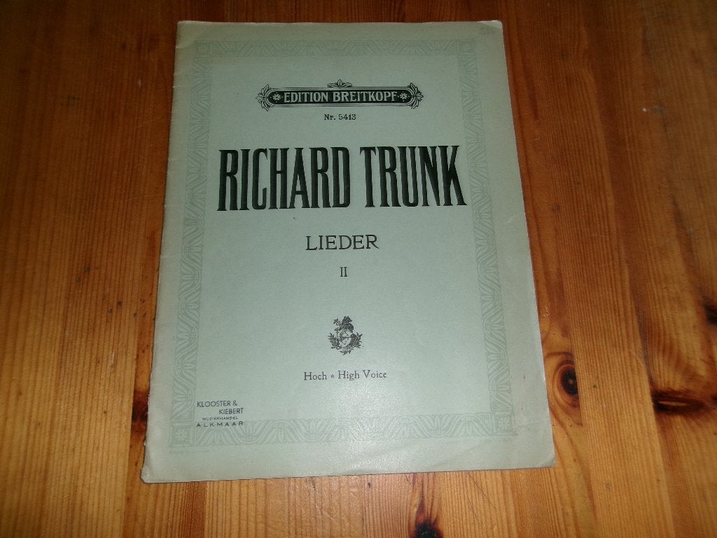 Richard trunk - lieder band 2, Zang, Gebruikt, Klassiek, Ophalen of Verzenden