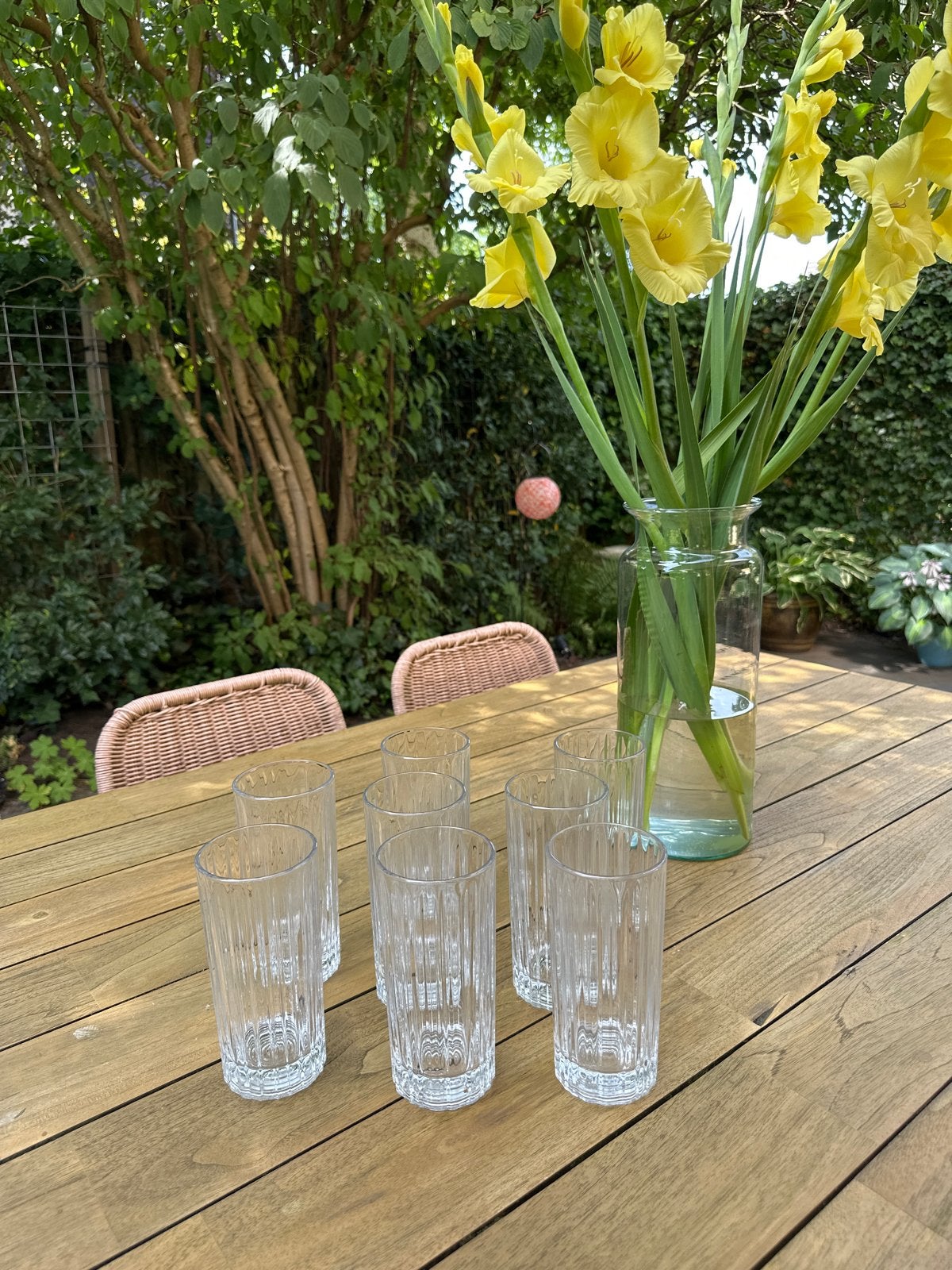 Set van 8 geribbelde Libbey cocktail/longdrink/water glazen, Ophalen, Nieuw, Overige merken, Glas