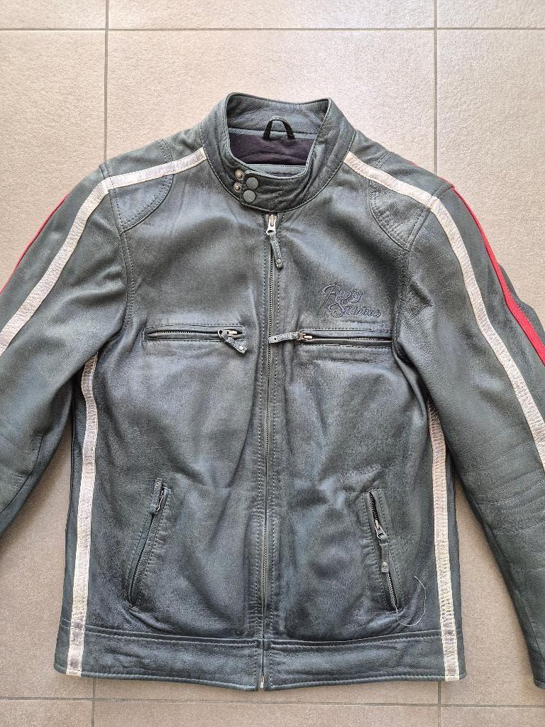 motorjas en jeans, Motoren, Kleding | Motorkleding, Ophalen of Verzenden, Tweedehands, Jas | leer, Rusty Stitches