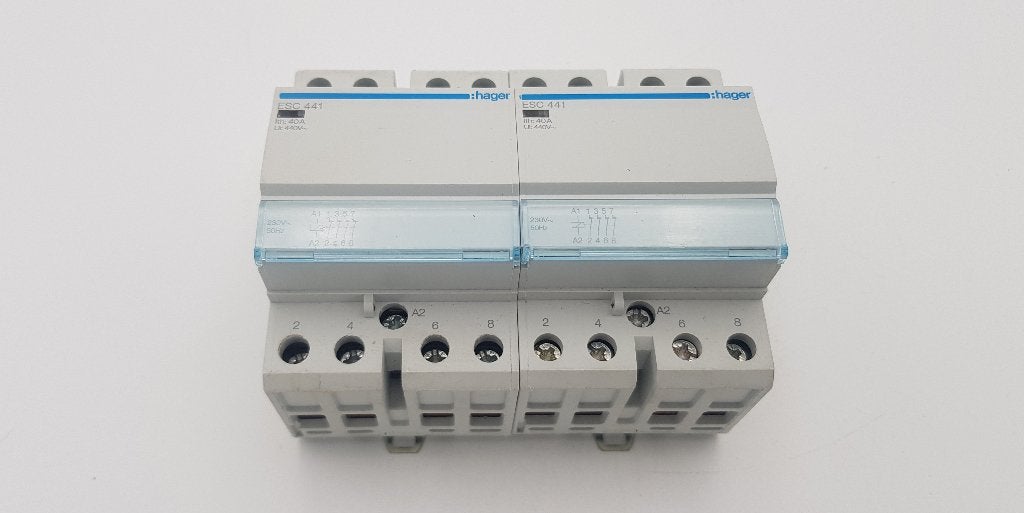 Hager Groepenkast Relais ESC441 Ith 40A 440V (2x), Gebruikt, Onbekend, Ophalen of Verzenden, Onbekend