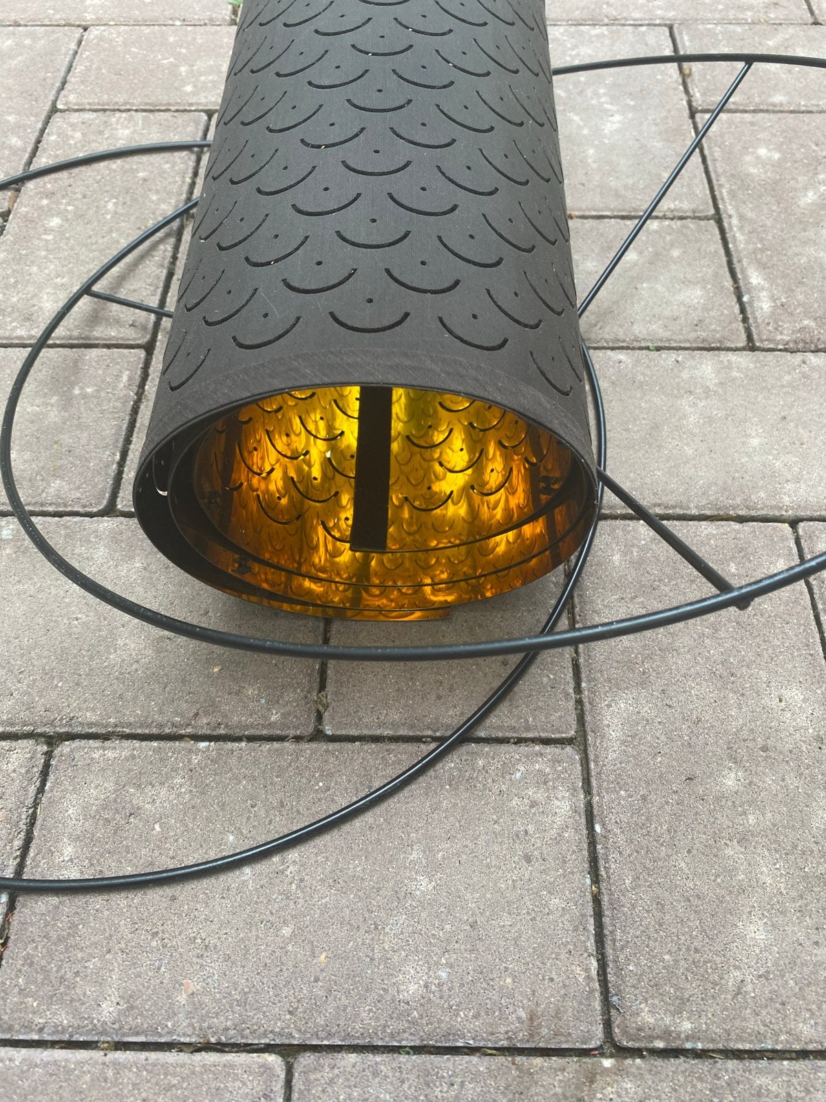 IKEA Nymö lampenkap zwart/messingkleur 59 cm, Metaal, Overige typen, Zwart, Rond
