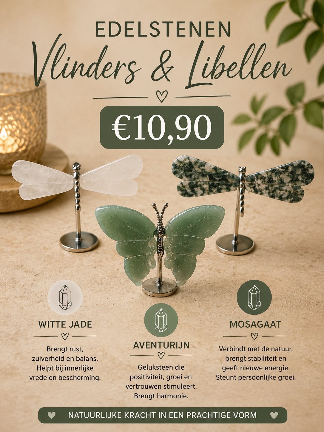 Edelstenen Vlinders & Libellen - Natuurlijke Kracht, Ophalen of Verzenden, Nieuw