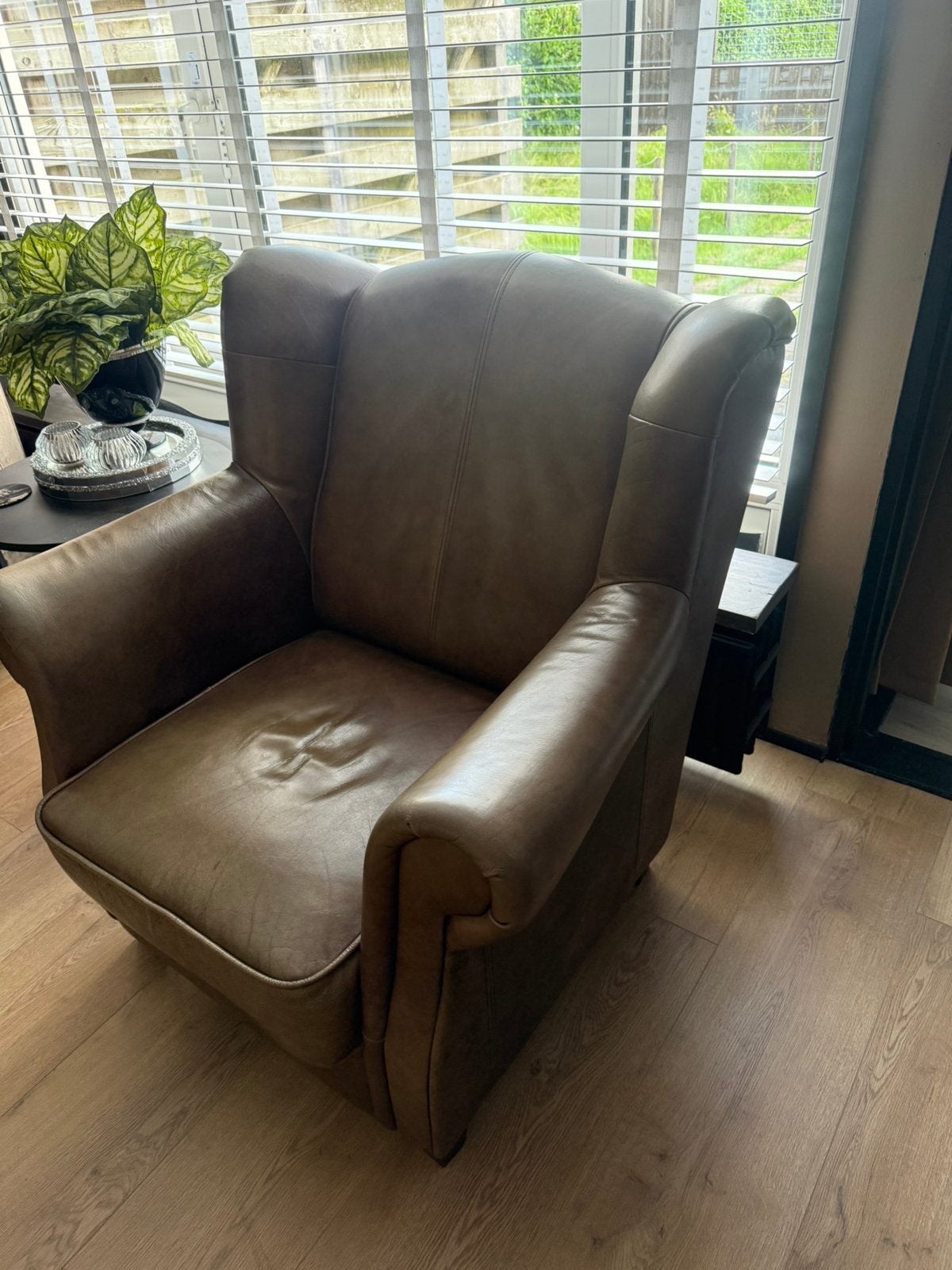 Leuke leren fauteuil, Ophalen, Gebruikt, 75 tot 100 cm, 50 tot 75 cm