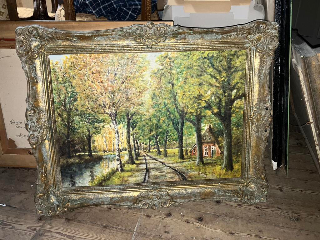 Schilderij Henk de Lange 1987 boerderij, Ophalen