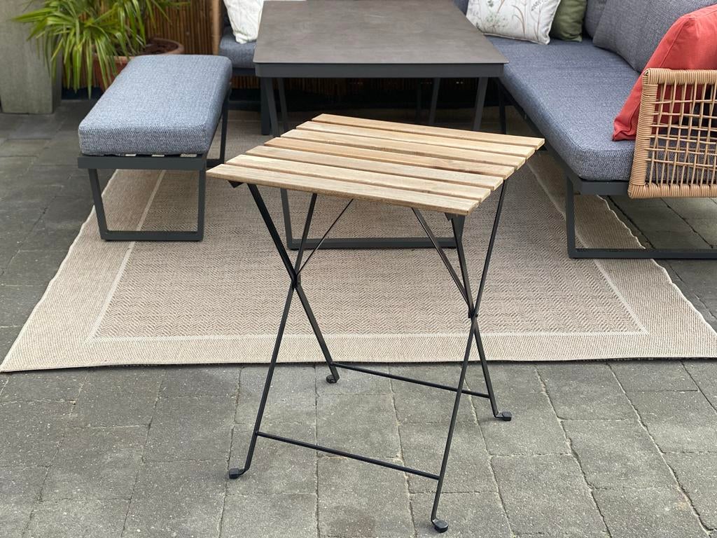 2x IKEA Klaptafel Zwart/Hout, Tuin en Terras, Tuintafels, Ophalen, Gebruikt, Vierkant, Hout