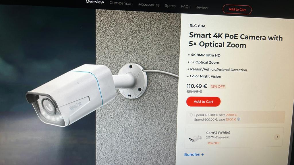 Reolink RLC-811A 4K PoE Beveiligingscamera - Nieuw in doos, Ophalen, Nieuw, Buitencamera