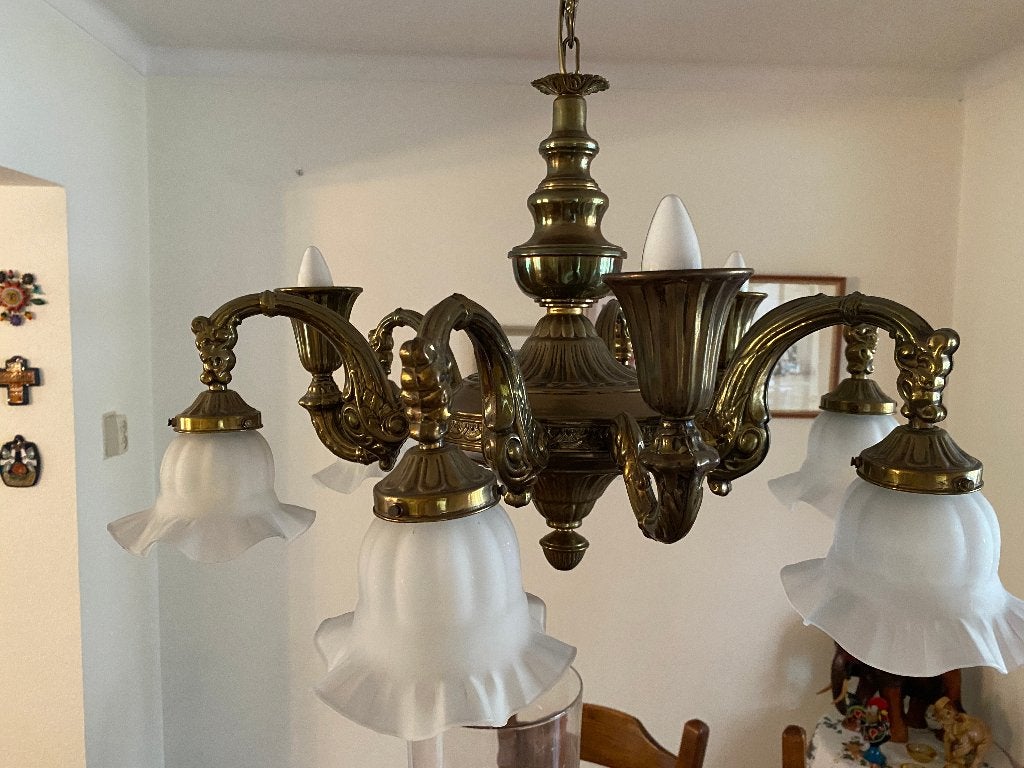 Kroonluchter, Huis en Inrichting, Lampen | Kroonluchters, Ophalen, Gebruikt, Antiek, E27 (groot)