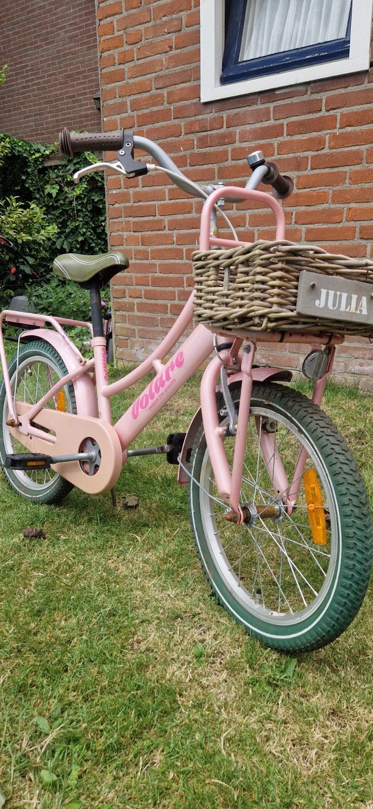 Roze Volare kinderfiets met mandje - 20 inch, Fietsen en Brommers, Ophalen of Verzenden