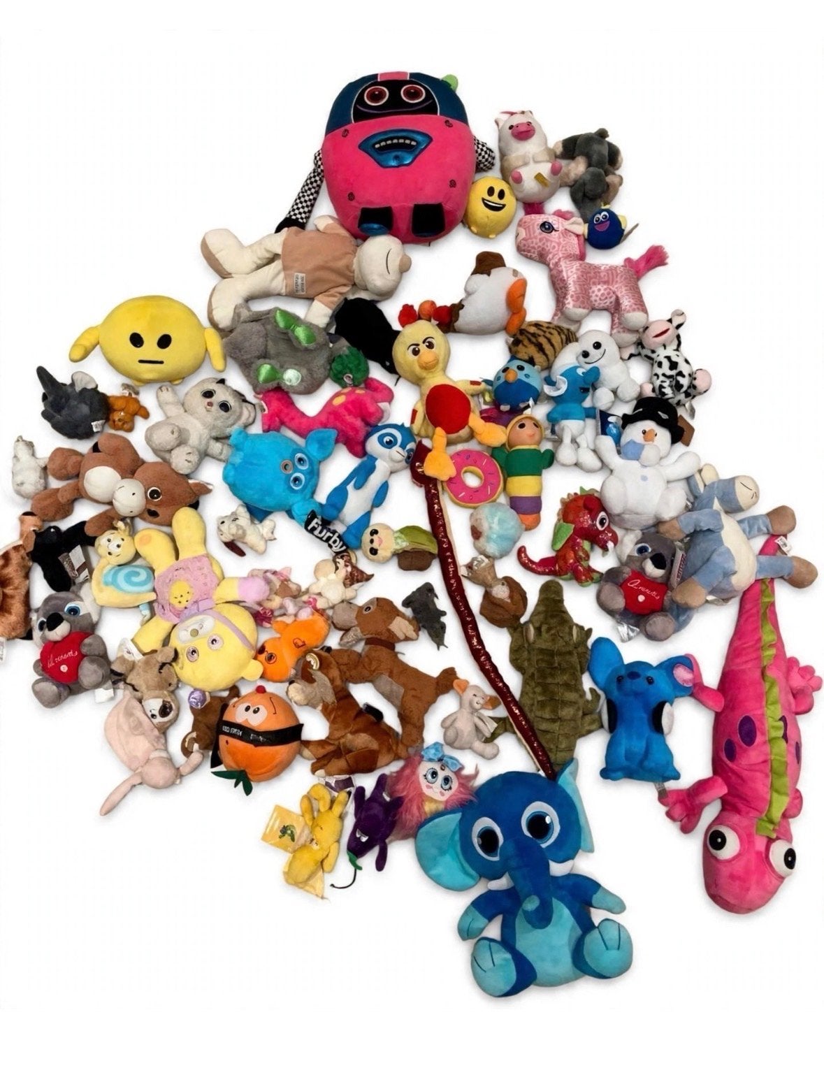 Grote partij knuffels, diverse soorten en maten, Overige merken, Overige karakters, Blauw, Nieuw