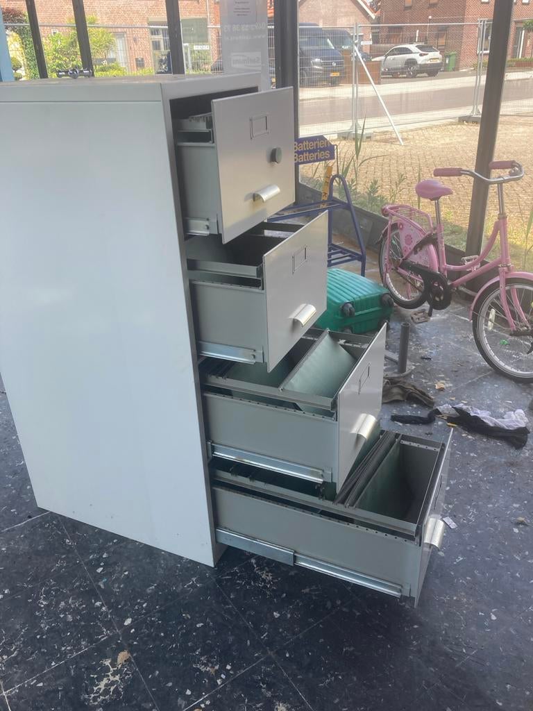 Metalen archiefkast met 4 laden - 135x48x70 cm, Huis en Inrichting, Kasten | Roldeurkasten en Archiefkasten, Ophalen of Verzenden