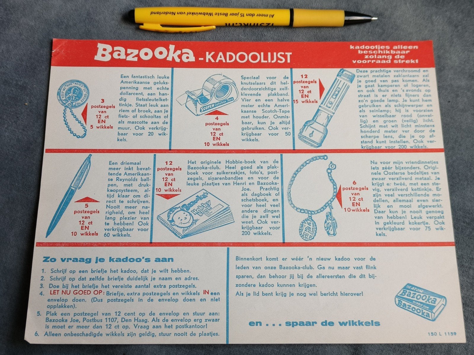 BAZOOKA KADOOLIJST, BAZOOKA JOE,, Ophalen of Verzenden, Gelezen