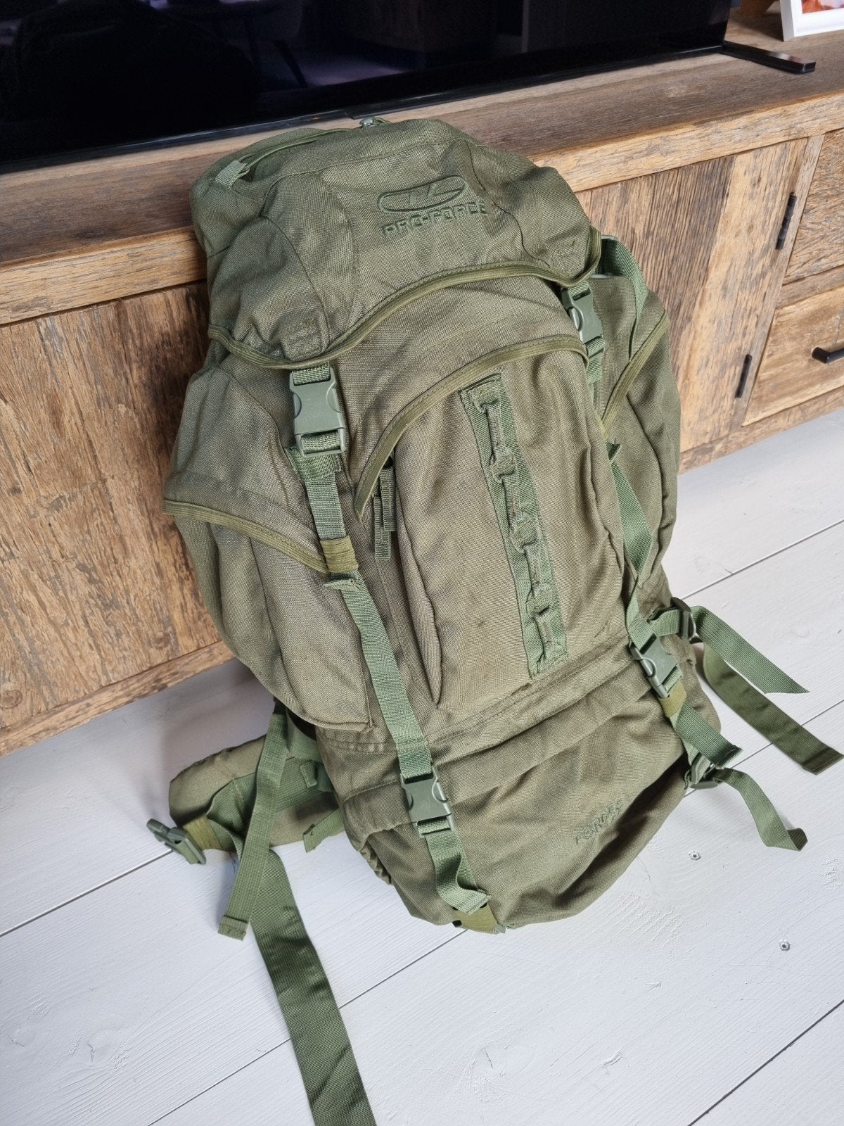 Highlander Pro-Force 55 liter Trekking Rugzak, Overige merken, 25 tot 40 cm, Zo goed als nieuw, 60 cm of meer