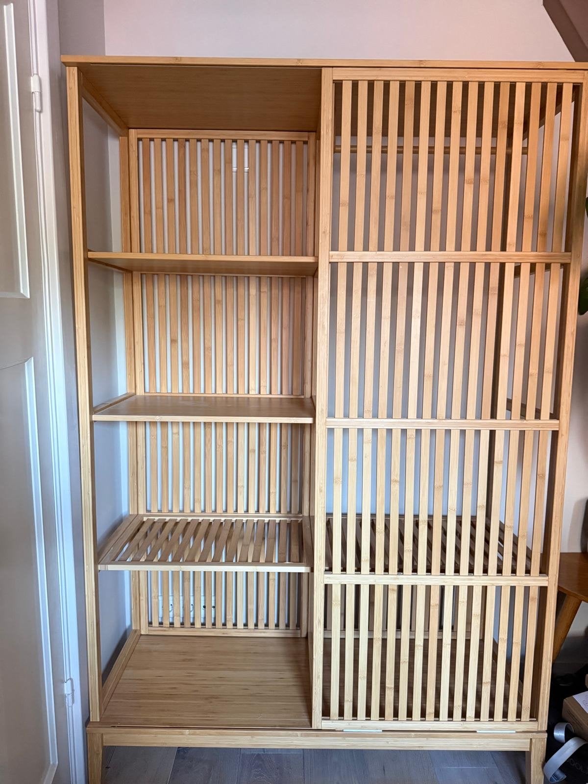 IKEA NORDKISA Open kledingkast bamboe, Huis en Inrichting, Kasten | Kledingkasten, Ophalen, 100 tot 150 cm, Zo goed als nieuw