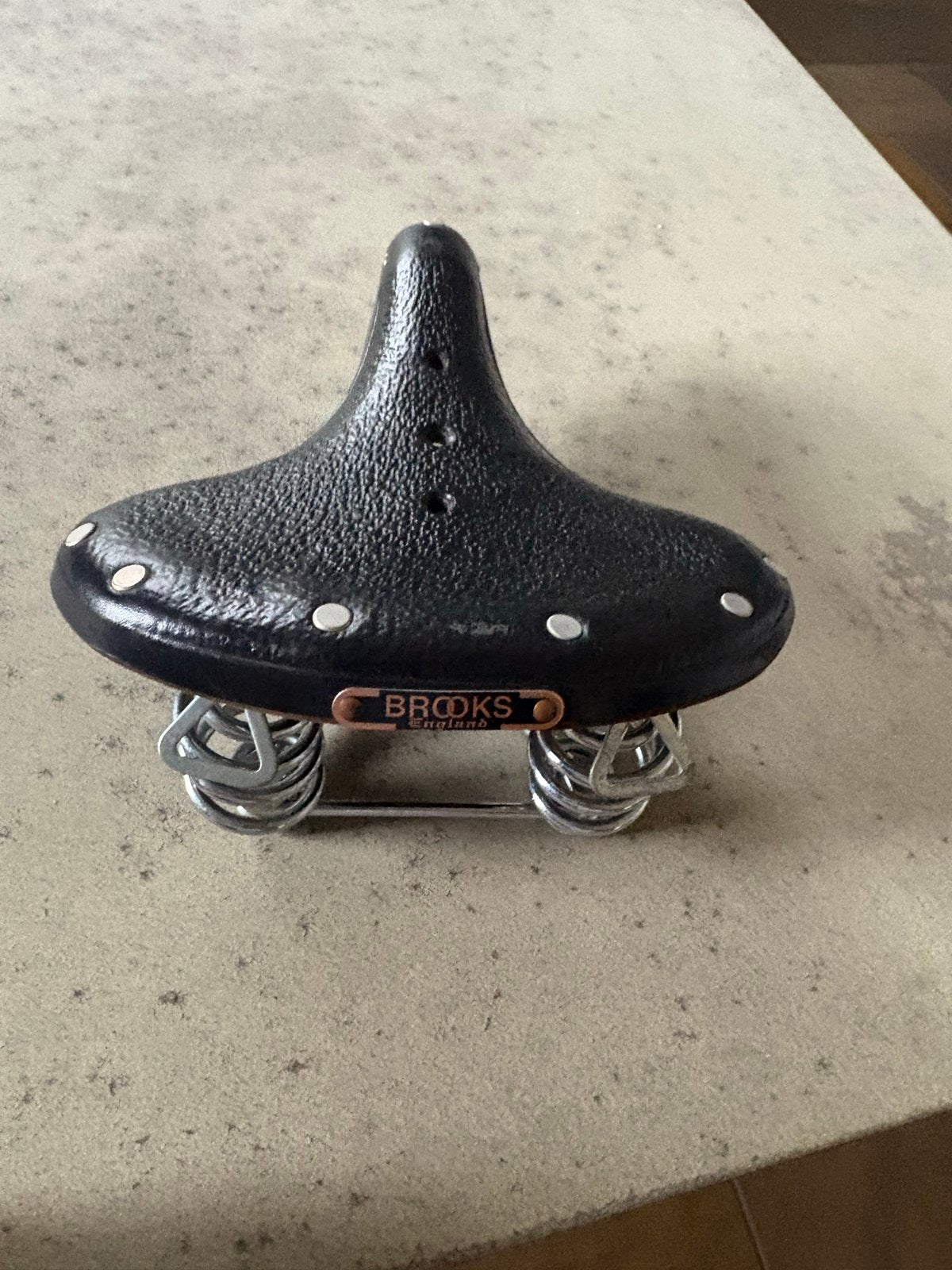 Brooks B66S Zadel - Zwart Leer met Veren, Gebruikt, Leer, Zadel, Ophalen