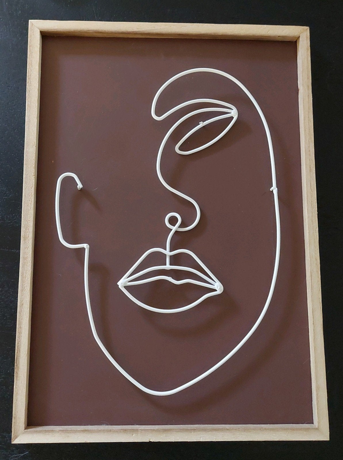 Modern schilderij met draadkunst - 26x38cm, Ophalen of Verzenden