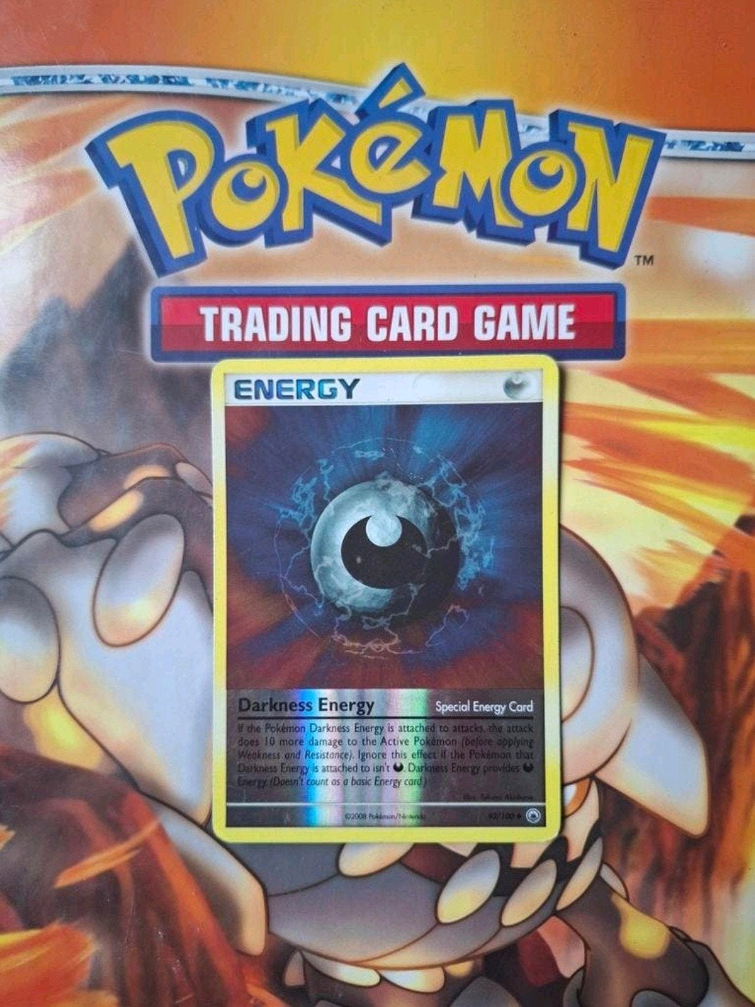Darkness energy 93/100 Diamond&Pearl Majestic dawn reverse, Ophalen of Verzenden, Gebruikt, Losse kaart, Foil