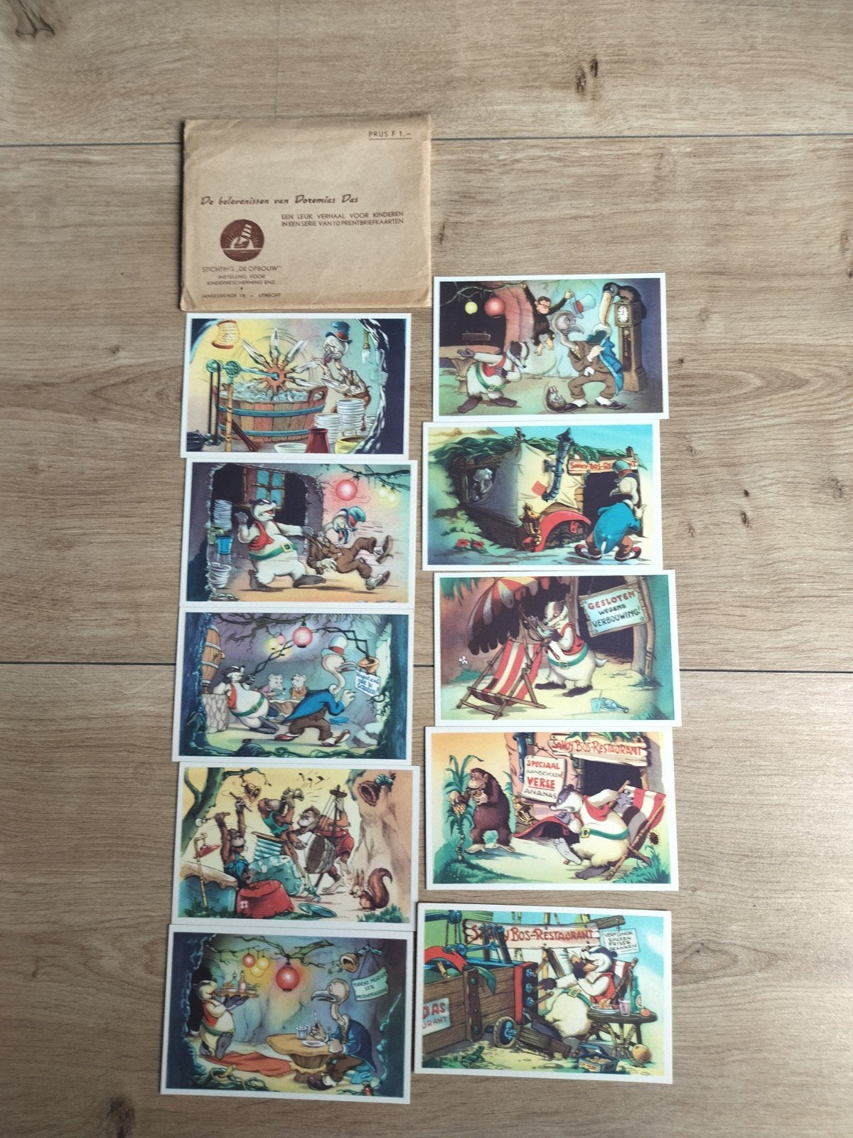 Doremias Das Prentbriefkaarten Set met Originele Envelop, Ophalen of Verzenden