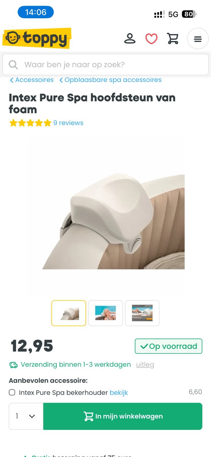 Intex Pure Spa Hoofdsteun – Zo goed als nieuw, Ophalen of Verzenden, Zo goed als nieuw