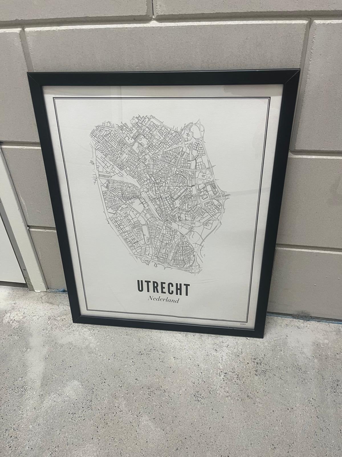 Wijck poster Utrecht met lijst, Ophalen, Minder dan 50 cm, Gebruikt, Foto of Poster