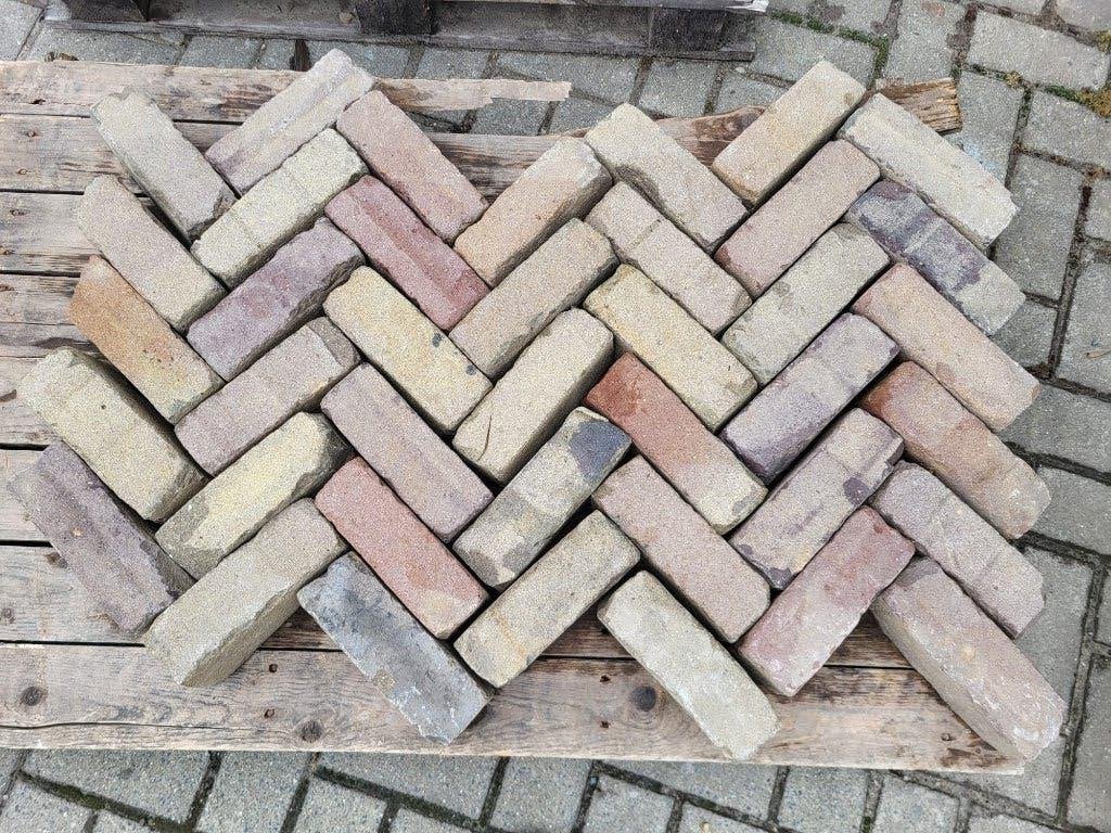 Gebakken klinkers dikformaat bont, Tuin en Terras, Ophalen, Gebruikt, Keramiek, Klinkers