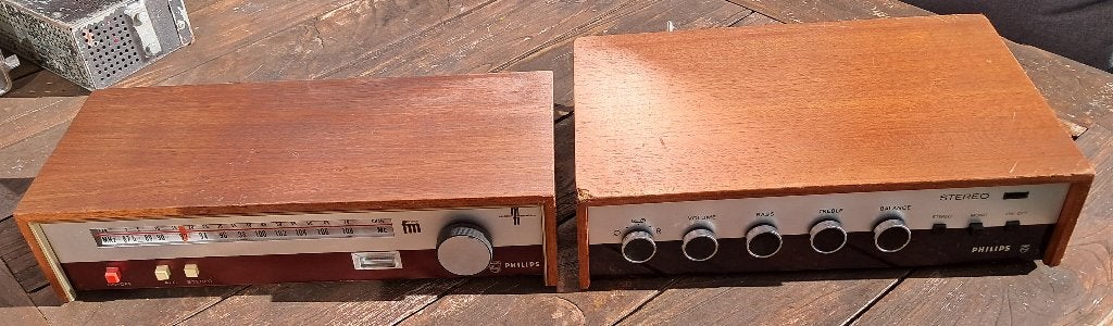 Vintage Philips tuner 22GH927 en versterker 22GH925, Ophalen of Verzenden, Audio en Video