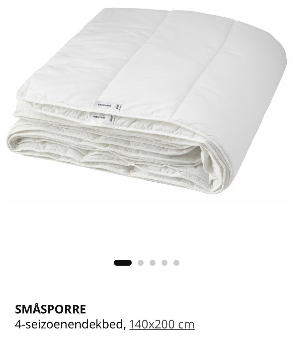 IKEA SMÅSPORRE 4-seizoenen dekbed 140x200 cm, Ophalen, Eenpersoons, Wit, IKEA