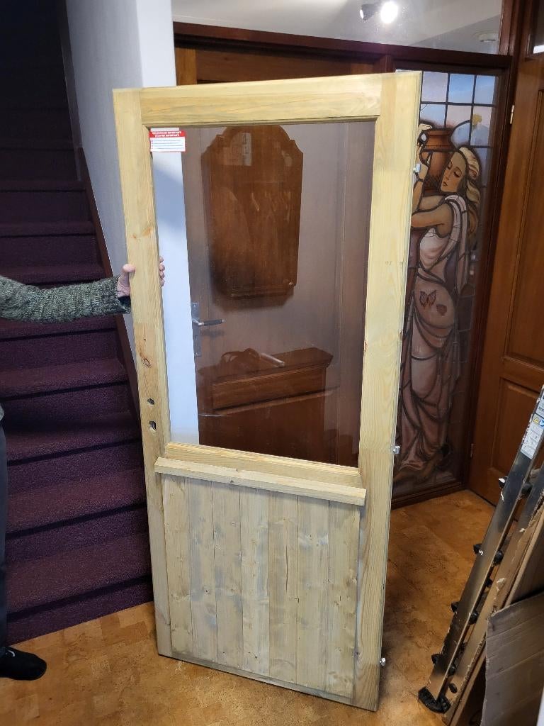 Schuurdeur en Ramen Nieuw Grenen Geimpregneerd, Ophalen, Minder dan 80 cm, Minder dan 200 cm, Nieuw