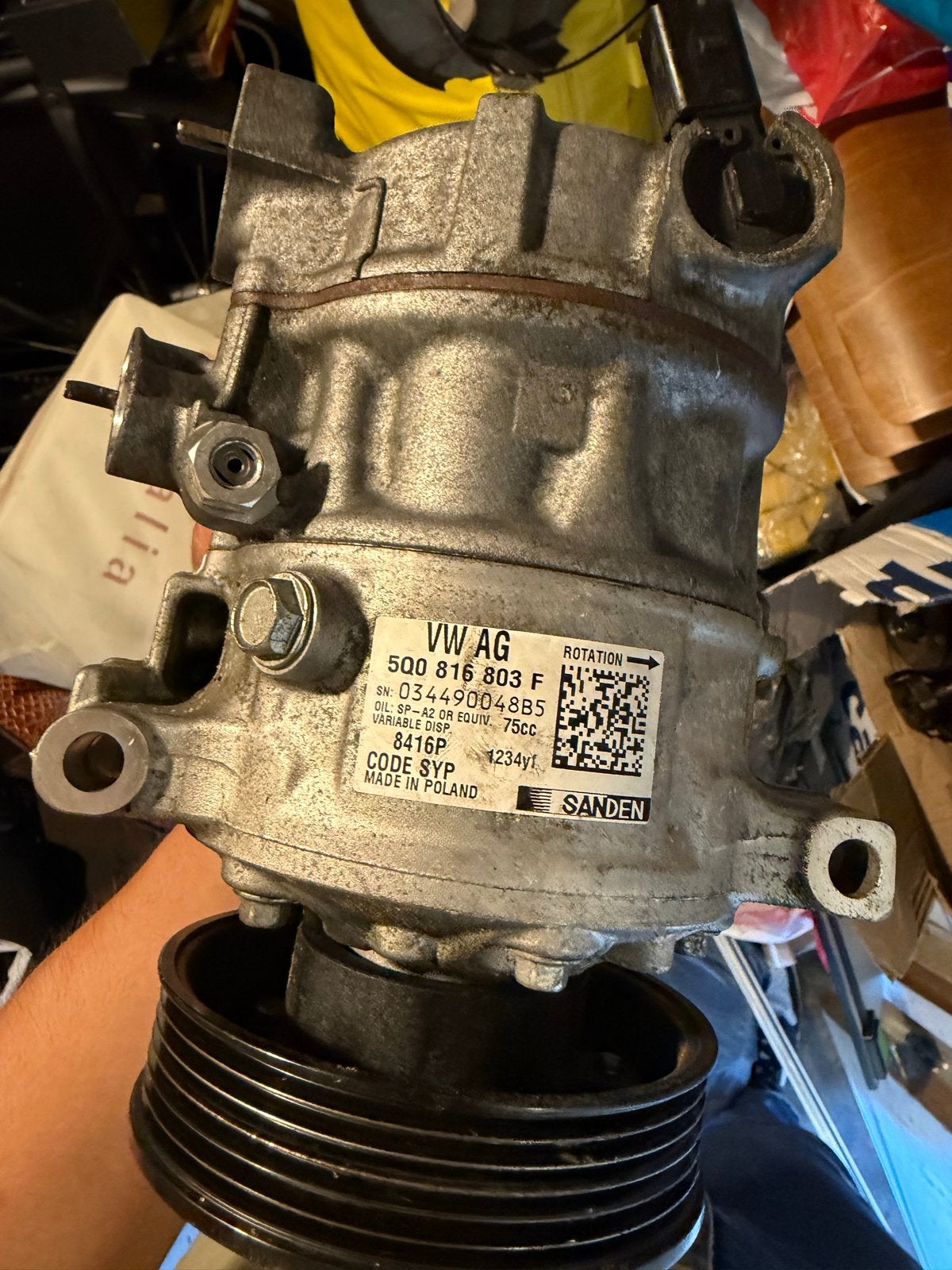 A/C-compressor VW Golf 7 GTI Performance (2016) - Sanden, Auto-onderdelen, Ophalen of Verzenden, Gebruikt, Volkswagen