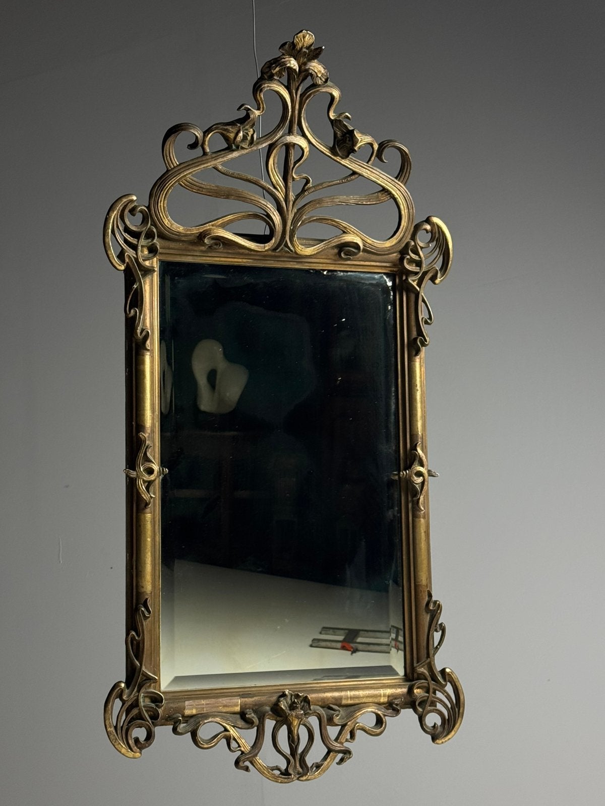 Art Nouveau Spiegel ca. 1900, Antiek en Kunst, Antiek | Spiegels, Ophalen, Rechthoekig, Minder dan 50 cm