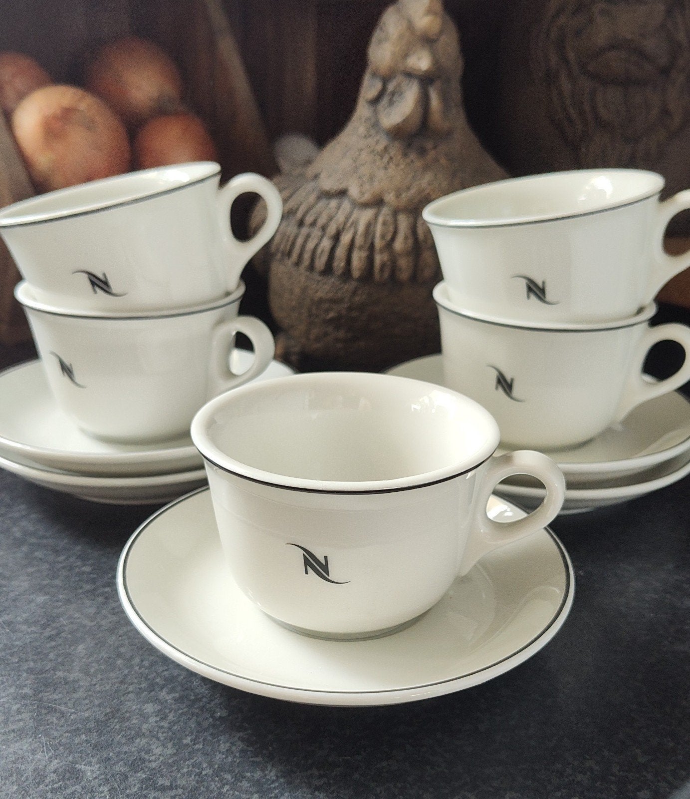5x tognana Nespresso Lungo/cappucino kop en schotels, Ophalen of Verzenden, Zo goed als nieuw, Overige stijlen, Kop(pen) en/of Schotel(s)