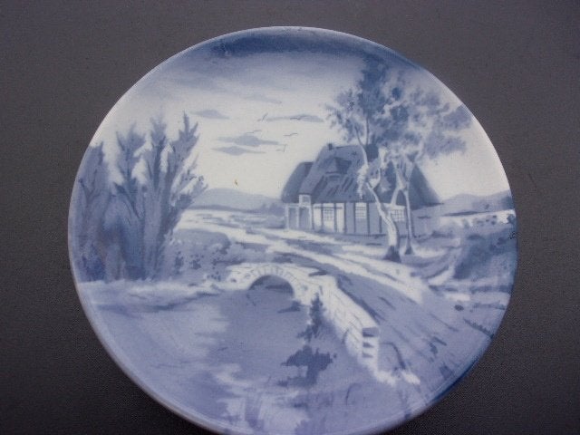 delfts blauw wandbord huis/boerderij, Ophalen of Verzenden