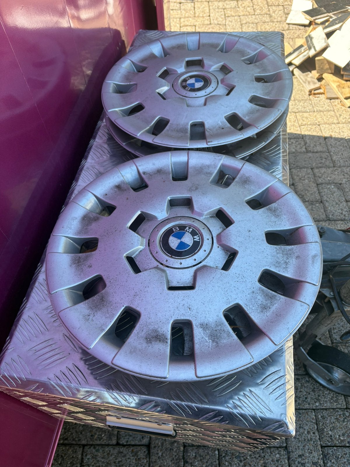 4 X 15INCH BMW WIELDOPPEN., Ophalen of Verzenden, Gebruikt
