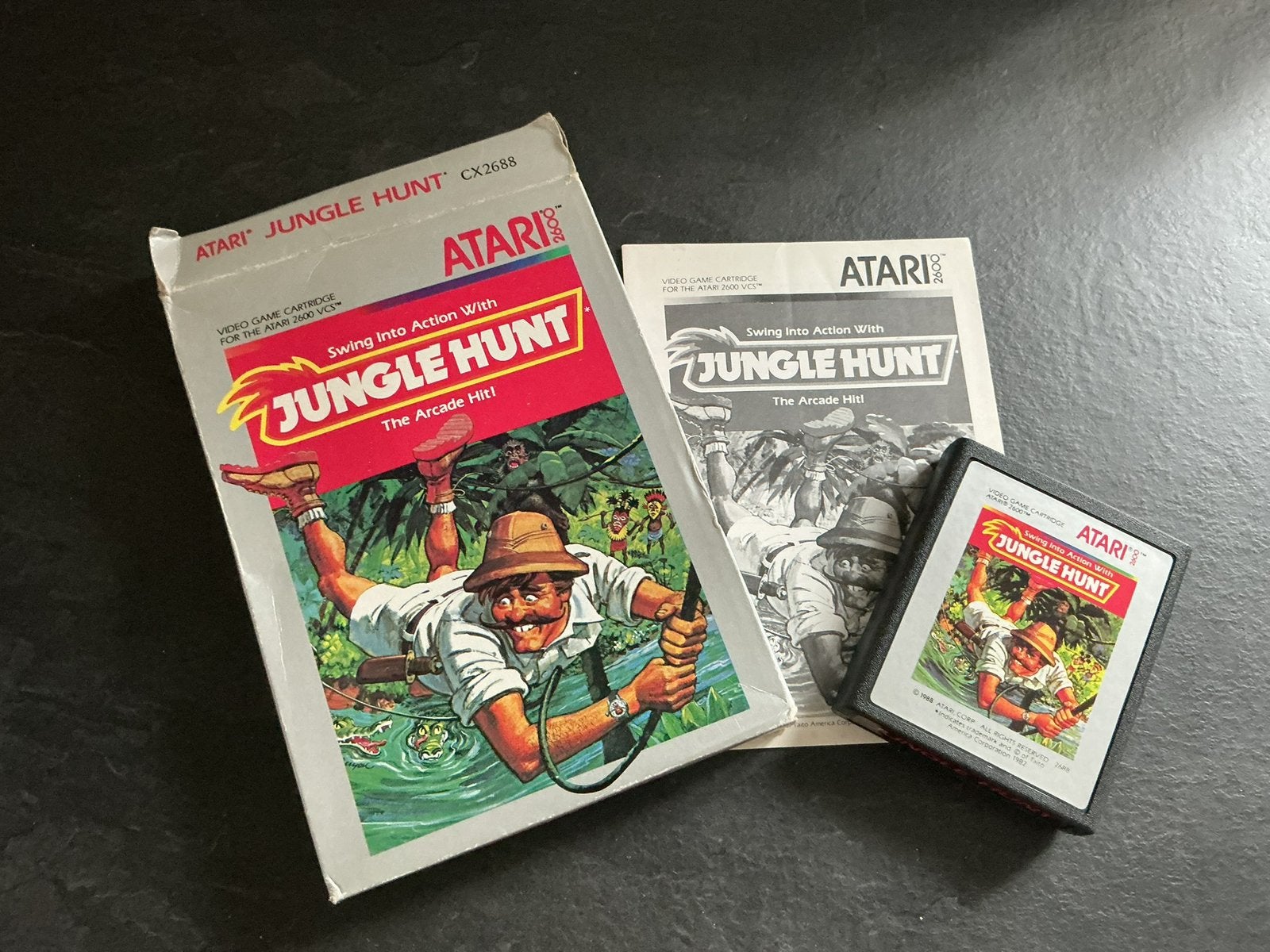 Atari 2600 Jungle Hunt in doos, Spelcomputers en Games, Games | Atari, Gebruikt, Atari 2600, Avontuur en Actie, 1 speler, Vanaf 7 jaar