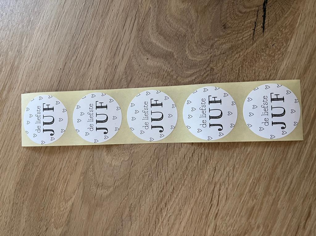 Sluitsticker de liefste juf, Ophalen of Verzenden, Nieuw, Meerdere stickers