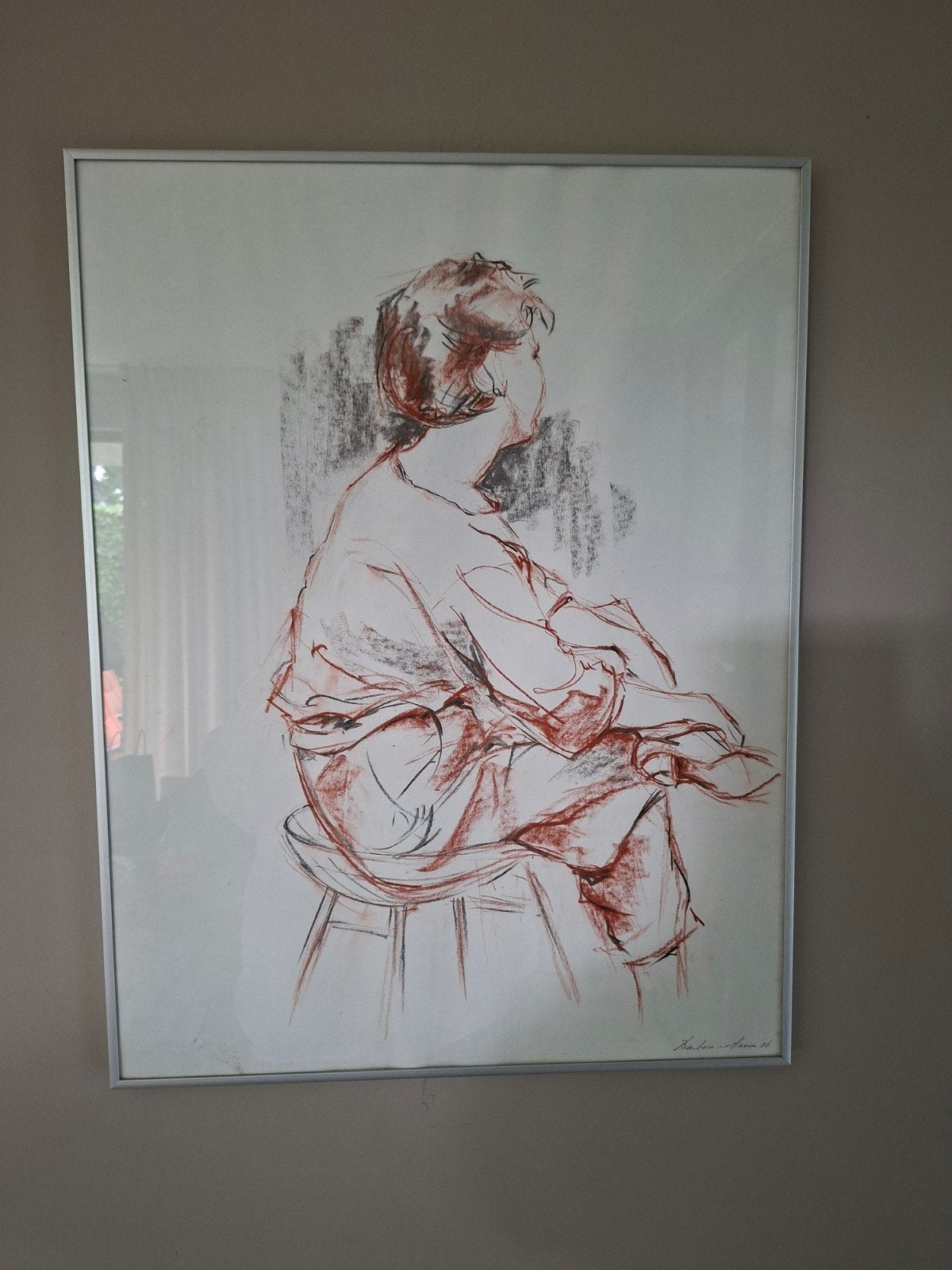 Gesigneerde Tekening van Barbara van der Laarse, Antiek en Kunst, Kunst | Tekeningen en Foto's, Ophalen of Verzenden, Tekening